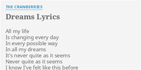 dreams lyrics cranberries.
